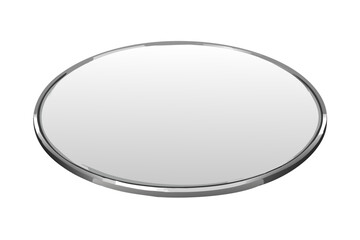Oval mirror with silver frame for bathroom decor and vanity accessories design