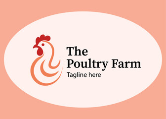 Abstract vector logo for a poultry farm. Hen vector logo