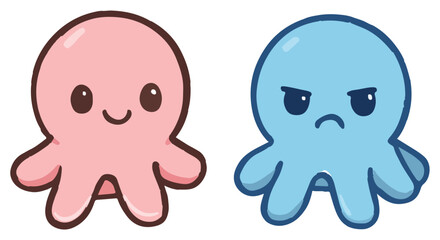 Cute Octopus Emotions Sticker Pack Collection