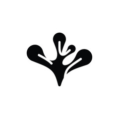 Abstract Black Silhouette of a Branching, Rounded, Organic Shape