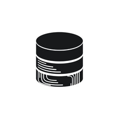 Black and White Hockey Puck Icon with Line Details
