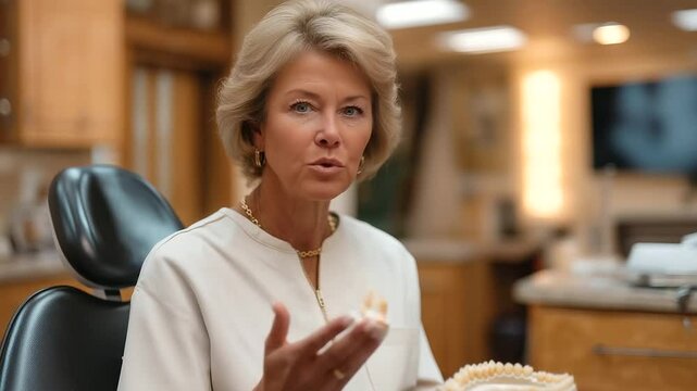 Dentist Crafting Dental Crown in Treatment Room