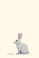 Fototapeta premium white rabbit on a white background