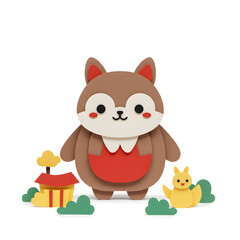 Paper Craft Woodland Creature: A cute, paper crafted woodland character in an inviting scene, capturing a sense of wonder, playfulness, and the beauty of creativity.