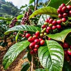 Coffee bean on coffee tree