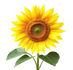 Obraz premium Vibrant sunflower against white
