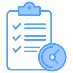 Time Planning Blue Icon