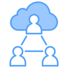 Cloud Meeting Blue Icon