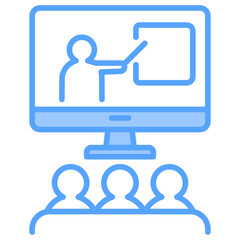 Virtual Training Blue Icon