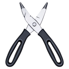 Obraz premium Black Plastic Handle Scissors with Sharp Stainless Steel Blades, isolated on transparent background.