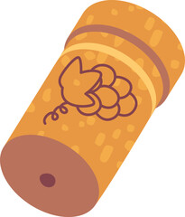 Oak cork cap for wine