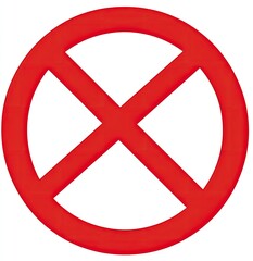 Red circular prohibition sign with a diagonal cross