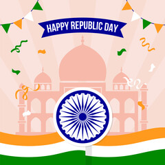 India Independence Day 15th of august banner with orange white and green background design