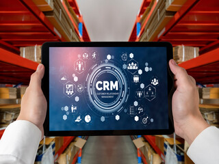 Customer relationship management system on modish computer for CRM business and enterprise