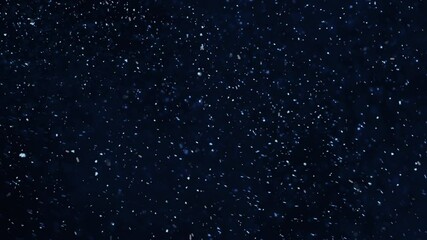 Snowfall in a Midnight Blue Sky 4K Loop  features white and blue snow particles falling downward and blowing sideways against a dark blue background in a loop. - Powered by Adobe