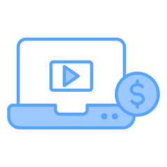 Monetize Video Blue Icon