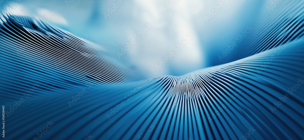 Poster abstract blue wave pattern with smooth lines and gradients for modern design.
