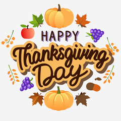 Festive Happy Thanksgiving Vector Graphics