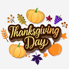 Festive Happy Thanksgiving Vector Graphics