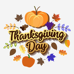 Festive Happy Thanksgiving Vector Graphics