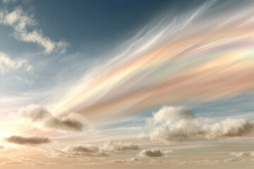 Obraz premium create photorealistic ultraminimalistic image of bright sky with rainbow iridescence ideal for modern websites