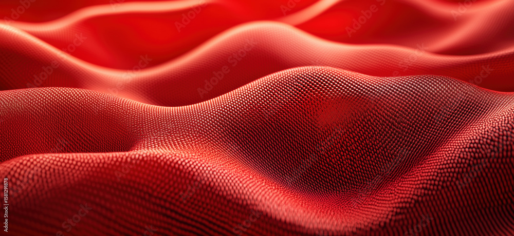 Aufkleber red textured waves creating dynamic visual patterns in abstract design.