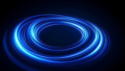 Abstract circular light trails on dark background