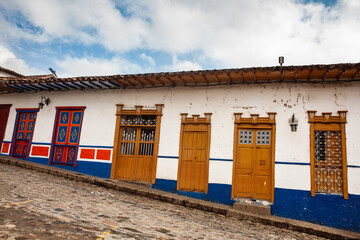 Beautiful streets of the colonial town of Concepcion in Antioquia, Colombia.