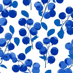 Blueberry Cluster Seamless Design