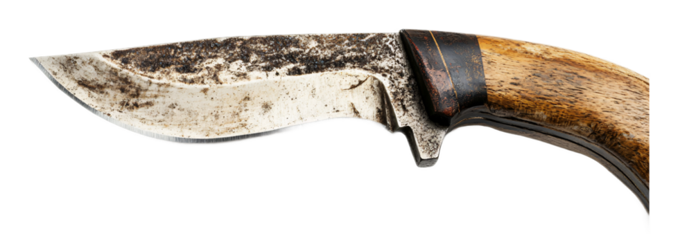 Survival Knife for Outdoor and Emergency Use - Isolated on White Background