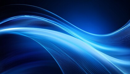 Obraz premium abstract blue background with dynamic wave lines and flowing light