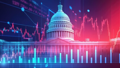 US Capitol Building overlaid with financial charts (1)