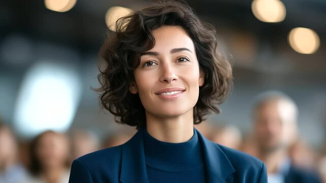 Dynamic presenter captivates a multicultural audience at a contemporary conference.