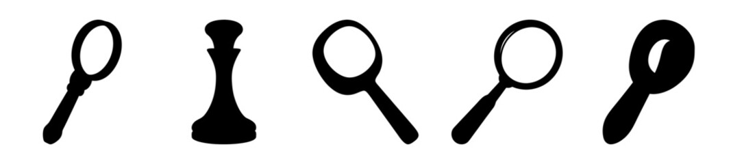 Silhouette of chess piece and magnifying glasses represents strategic exploration and analysis