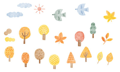 かわいい秋のイラストセット