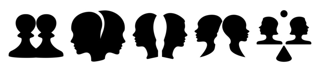 Dual Silhouettes A Study of Facing Profiles and Abstract Forms in Black