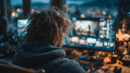 Engaged Teenager Building Virtual Physics Simulation in Online Class