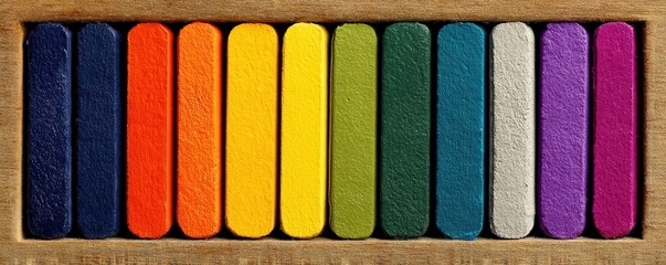 Colorful retro vertical stripes with matching palettes in a harmonious gradient