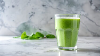 Fresh Green Smoothie in Glass