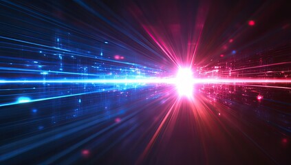 Abstract digital energy burst, vibrant colors