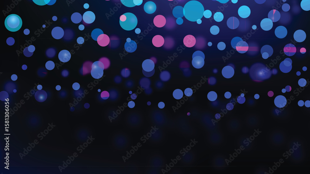 Poster abstract bokeh circles and light effects on a dark background