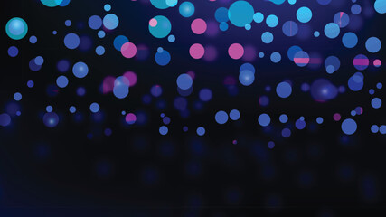 Abstract bokeh circles and light effects on a dark background