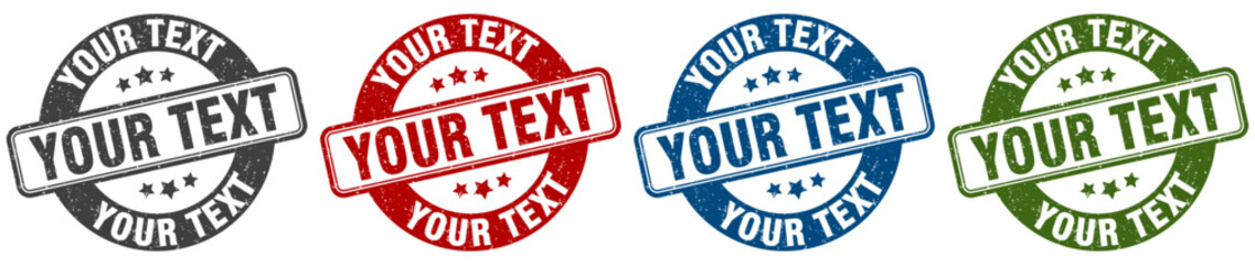 your text stamp. your text round stamp set isolated on white background
