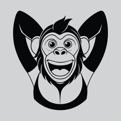 Cheerful Primate Vector Logo
