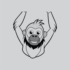 Black and White Chimp Artwork