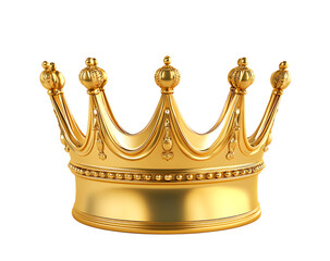 A golden crown with a gold rim and gold spikes