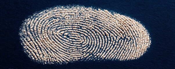 Detailed fingerprint biometric visualization in a high-tech digital style