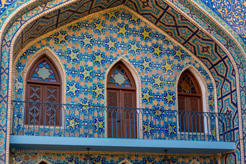 Blue, mosaic-decorated bath in Abanotubani, the old district of Tbilisi