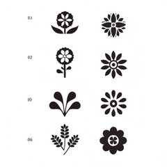 Leaves vector icon set, leaf herb green simple graphic pictogram illustration isolated cut out image, small branch shape silhouette as eco or organic element symbol clip art label