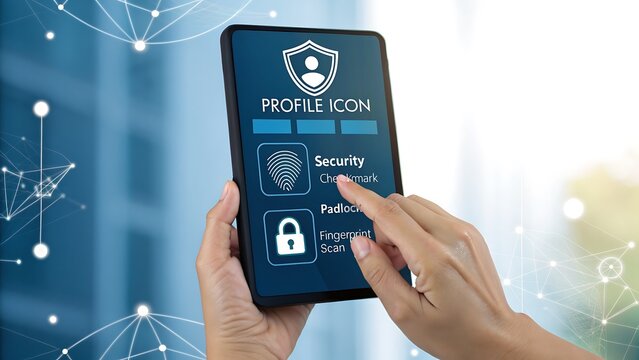 Secure Digital Identity: Fingerprint Recognition on Tablet for Advanced Authorization and Profile Access with Network Connection.